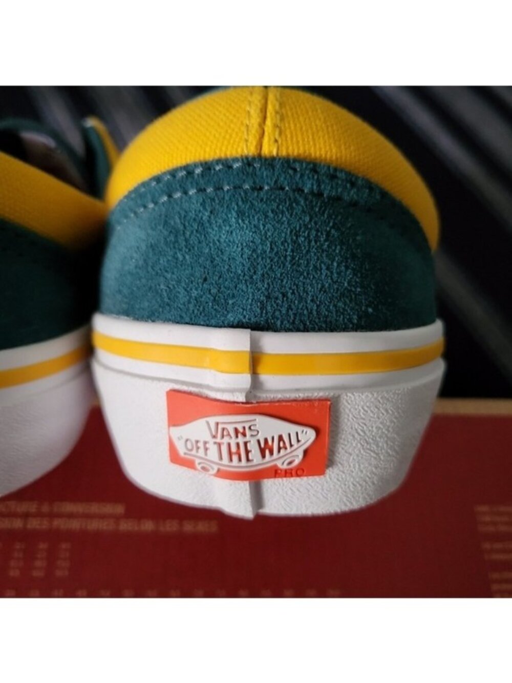 Vans Era Pro Prime Color block Women 9 Skate Shoe Yellow Blue Suede 062026 - Picture 7 of 9